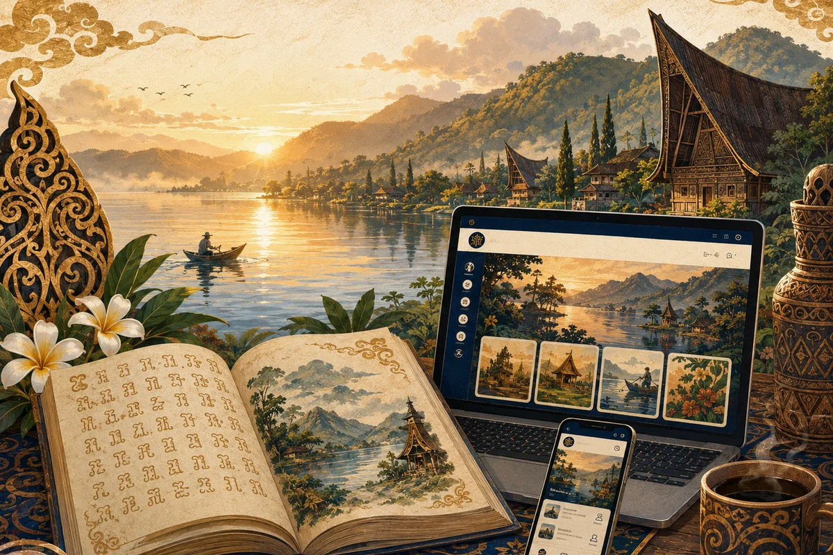 Ilustrasi Legenda Danau di Pagi Hari, bagian kedua
