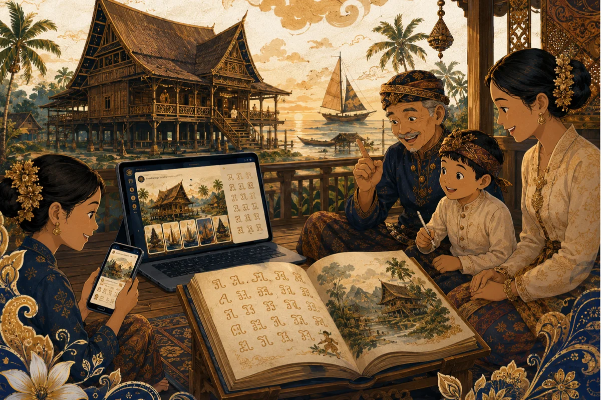 Ilustrasi Cerita dari Rumah Panggung, bagian pertama
