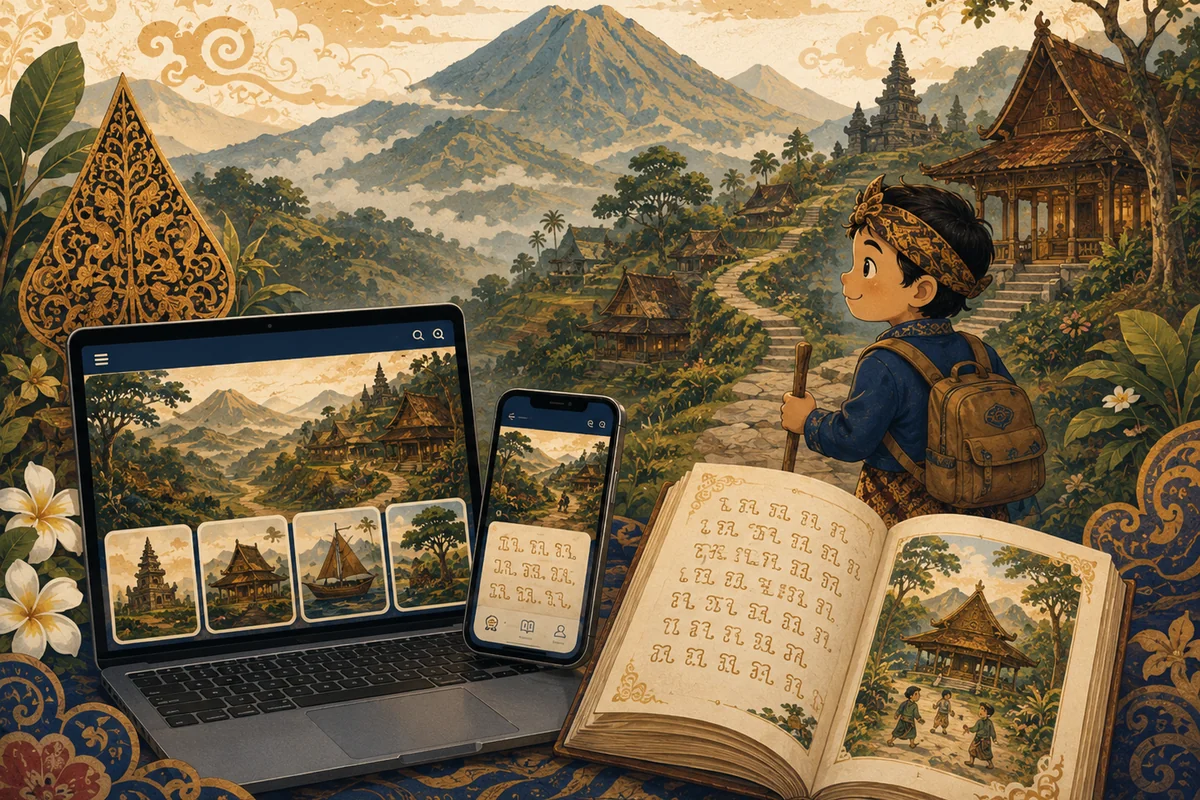 Ilustrasi Petualangan di Lereng Gunung, bagian kedua